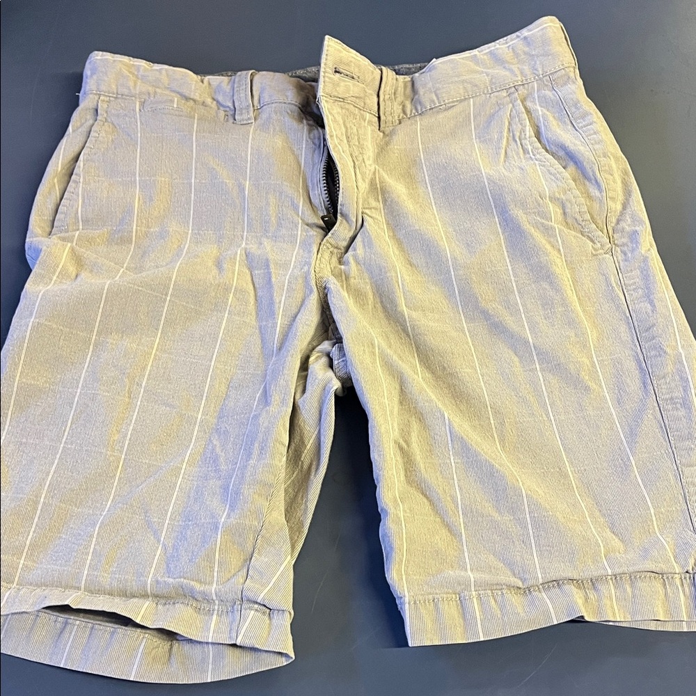 Guess Men's Beige Striped Flat Front Shorts